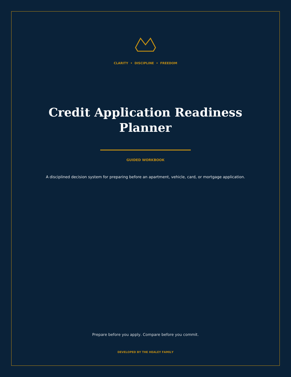 Credit Application Readiness Planner cover