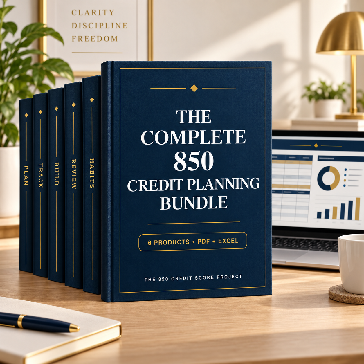 Complete 850 Credit Planning Bundle with six coordinated credit education and planning products