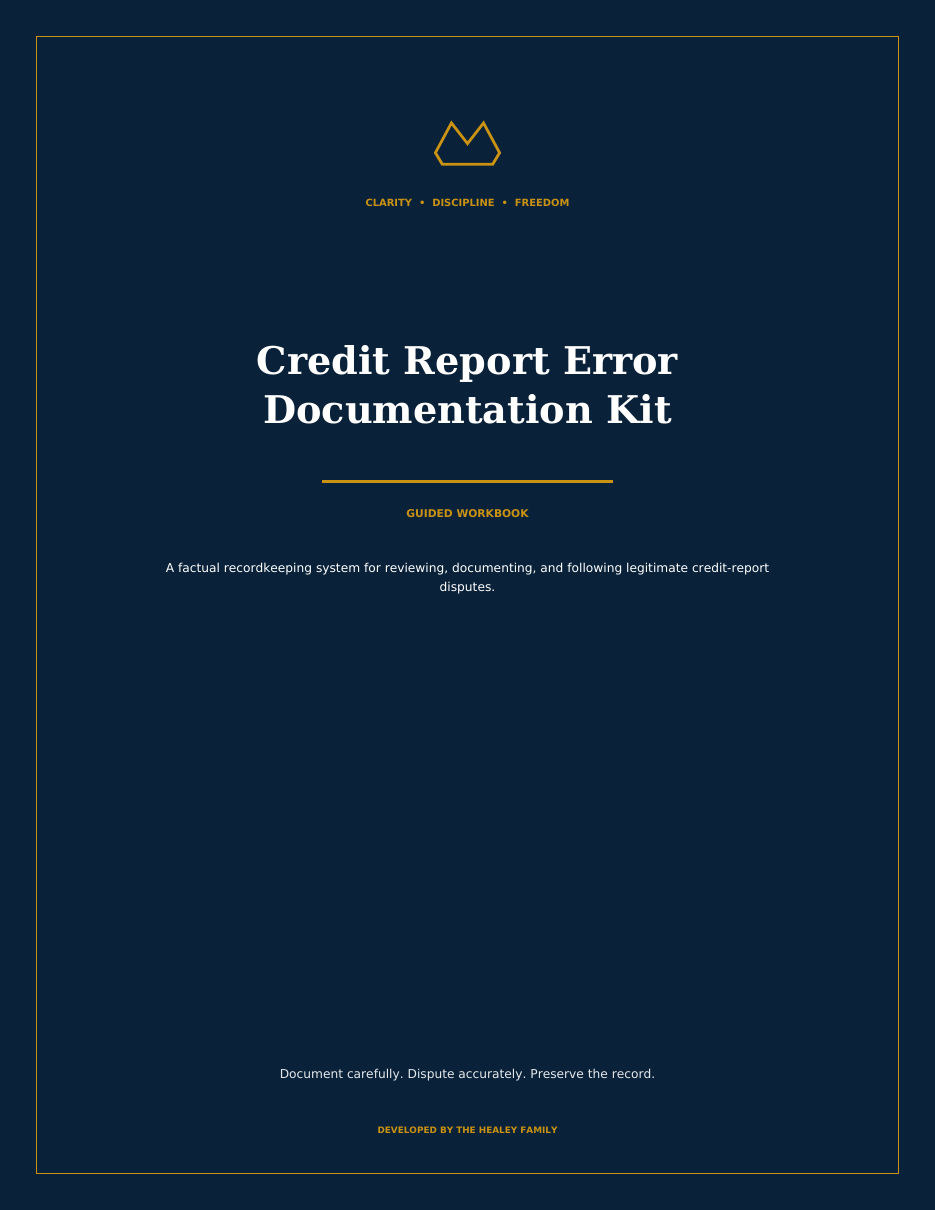 Credit Report Error Documentation Kit cover